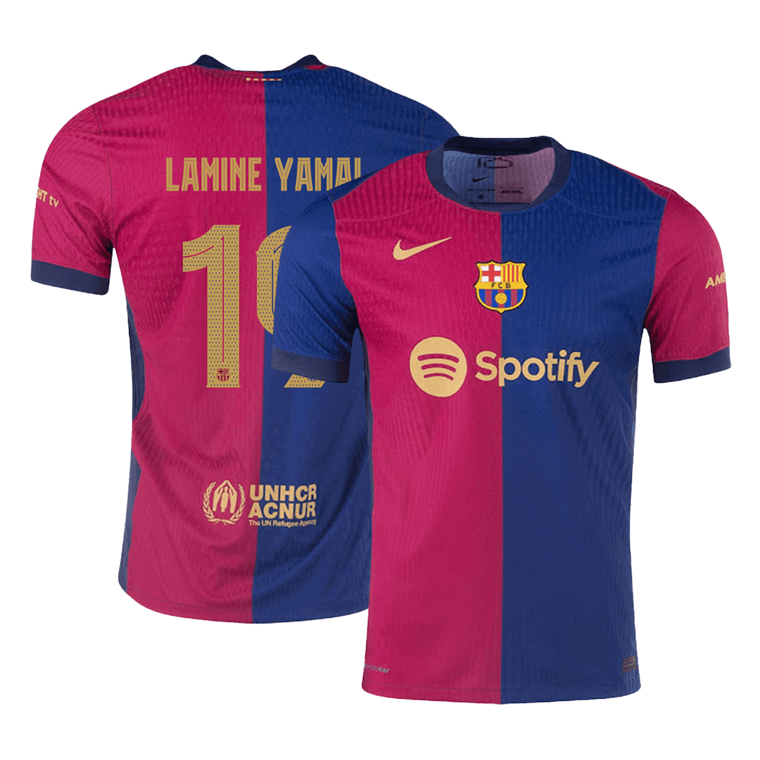 LAMINE YAMAL #19 Barcelona Home Authentic Soccer Jersey 2024/25 - UCL