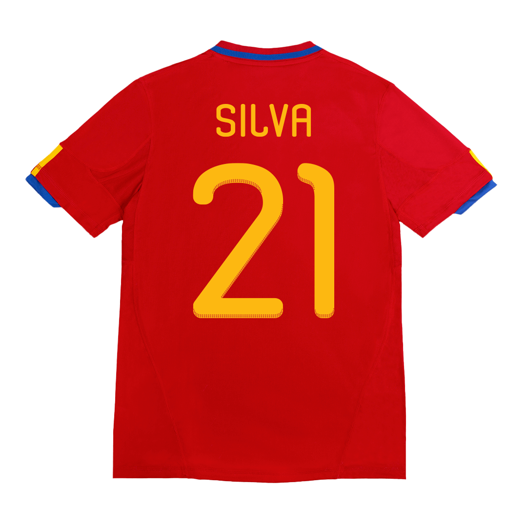 Vintage Soccer Jersey SILVA #21 Spain Home 2010