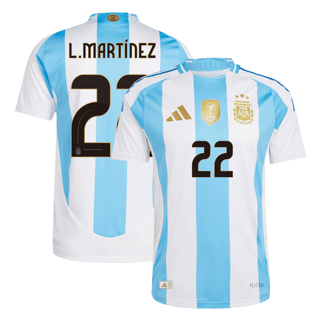 L.MART??NEZ #22 Argentina Home Authentic Soccer Jersey 2024