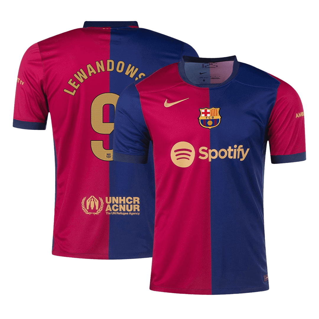 LEWANDOWSKI #9 Barcelona Home Soccer Jersey 2024/25