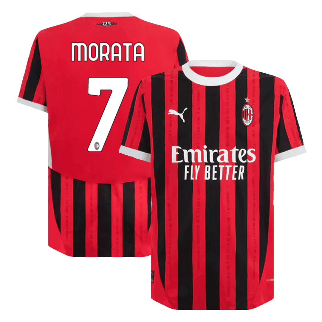 MORATA #7 AC Milan Home Authentic Soccer Jersey 2024/25 - UCL