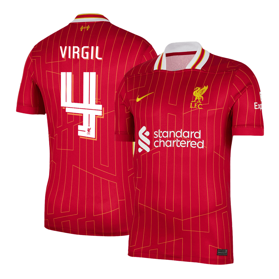 VIRGIL #4 Liverpool Home Soccer Jersey 2024/25 - UCL