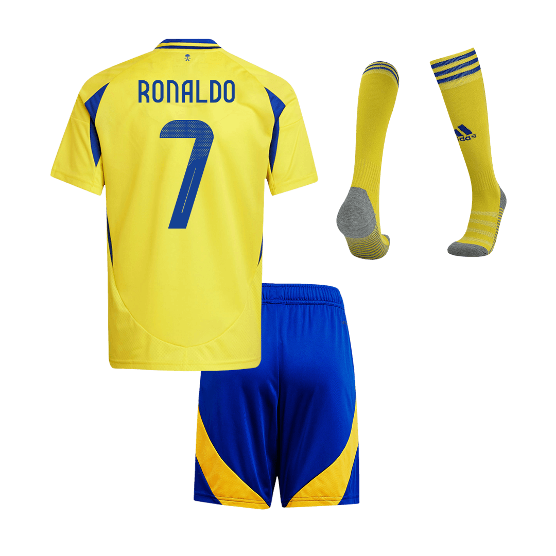 RONALDO #7 Al Nassr Home Kids Soccer Jerseys Full Kit 2024/25 - ACL