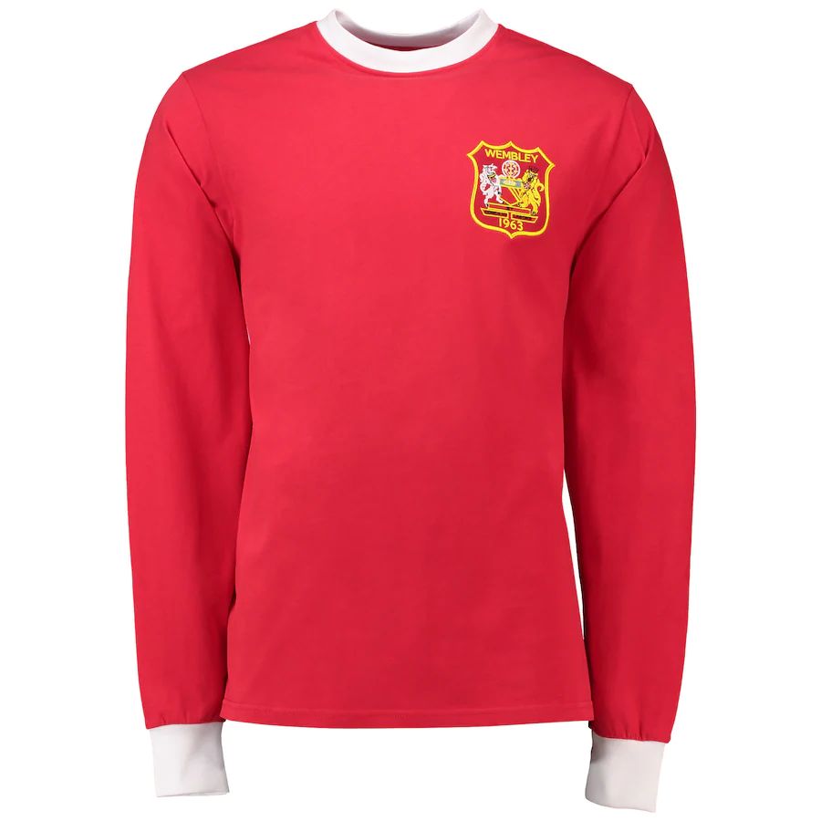 Vintage Soccer Jersey Manchester United Long Sleeve 1963 - FA Cup Final