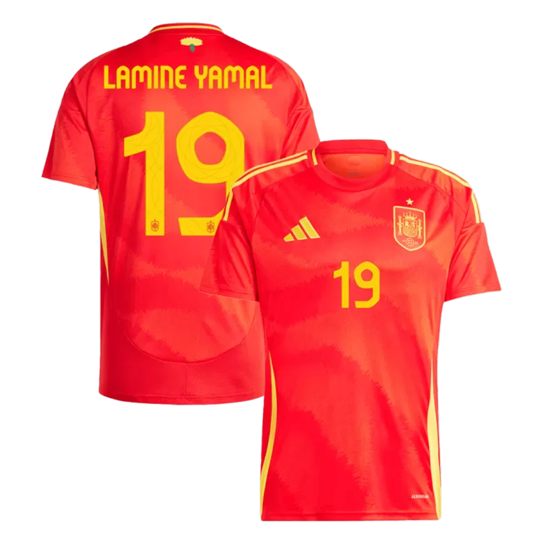 LAMINE YAMAL #19 Spain Home Soccer Jersey EURO 2024