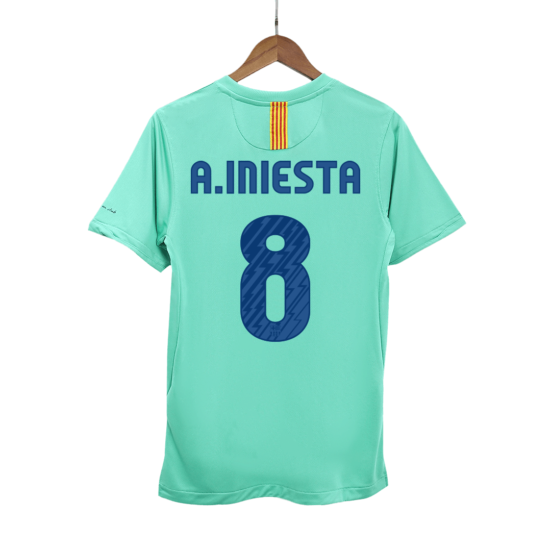 Vintage Soccer Jersey A.INIESTA #8 Barcelona Away 2010/11