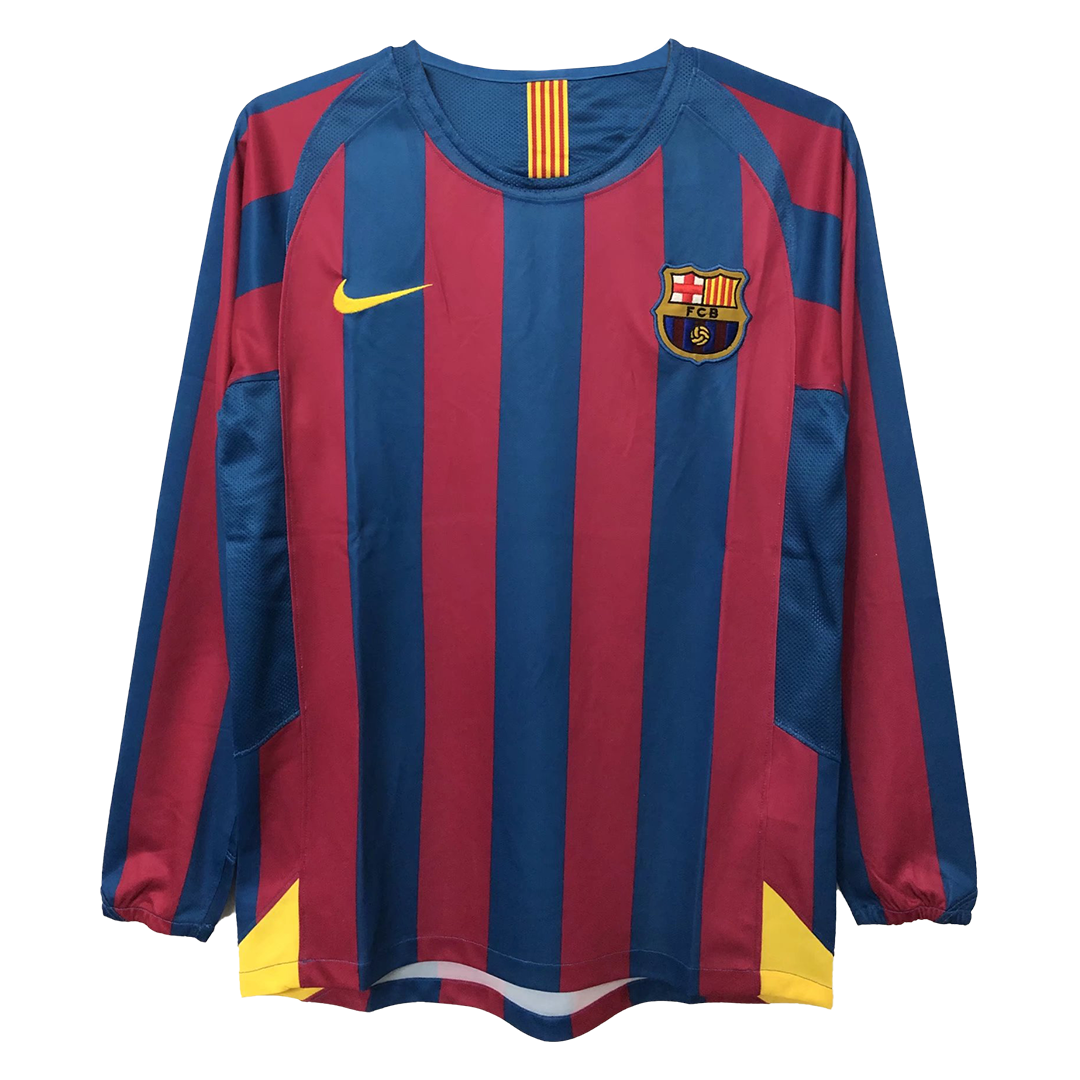 Vintage Soccer Jersey Barcelona Home Long Sleeve 2005/06