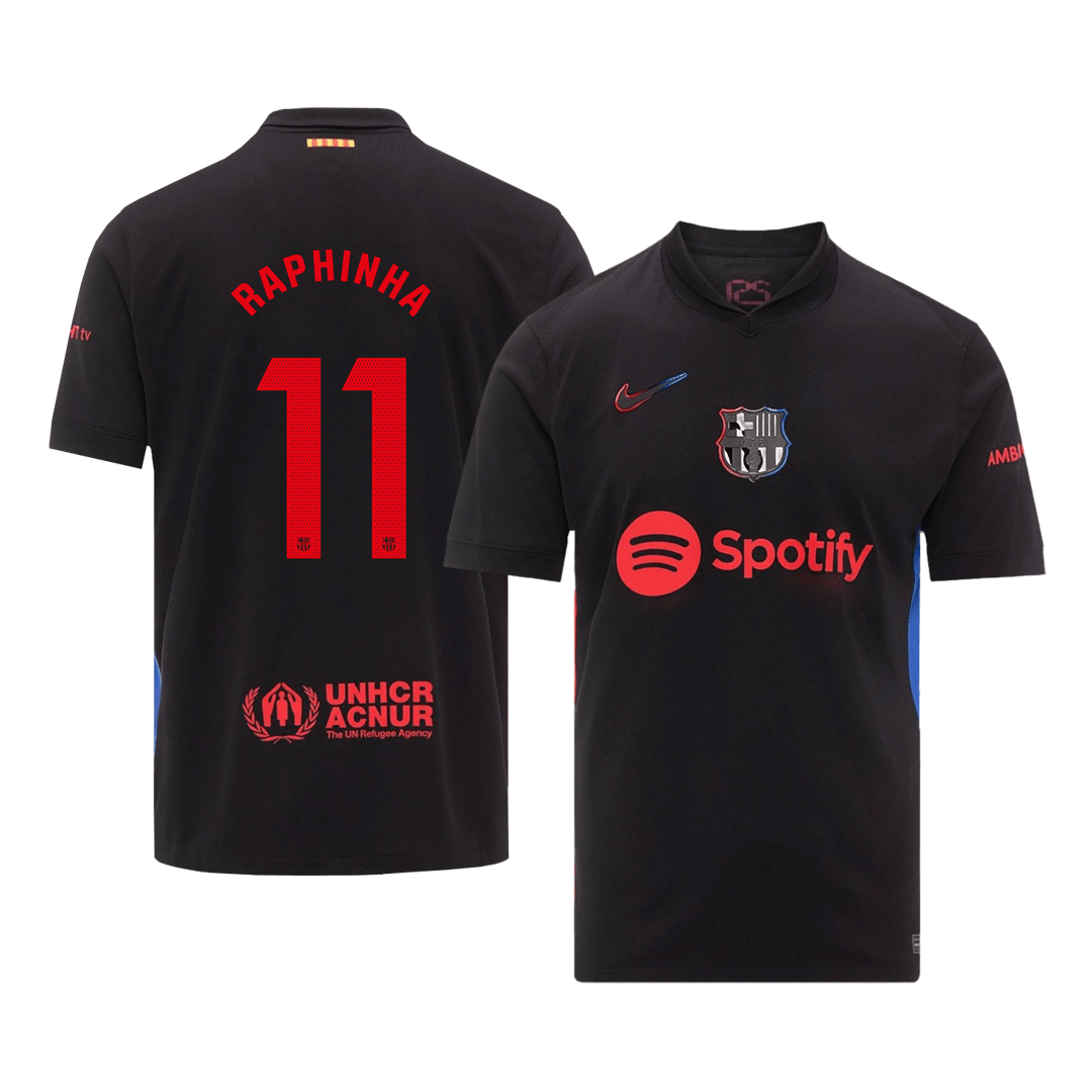 RAPHINHA #11 Barcelona Away Soccer Jersey 2024/25