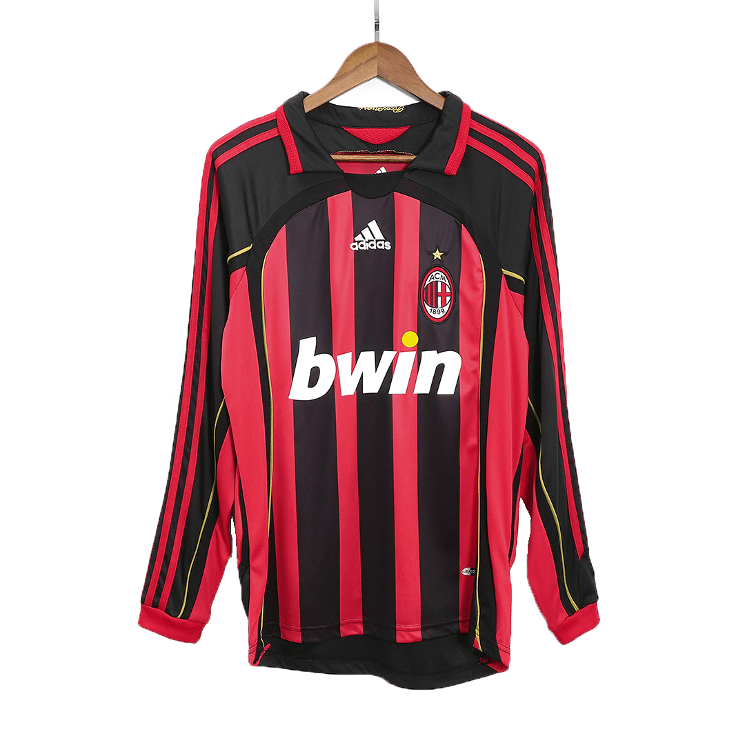 Vintage Soccer Jersey AC Milan Home Long Sleeve 2006/07