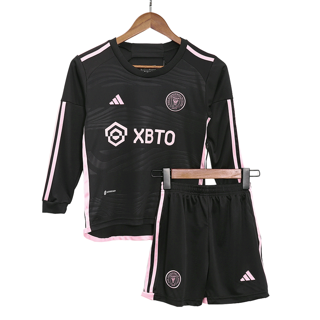 Inter Miami CF Away Long Sleeve Kids Soccer Jerseys Kit 2023/24