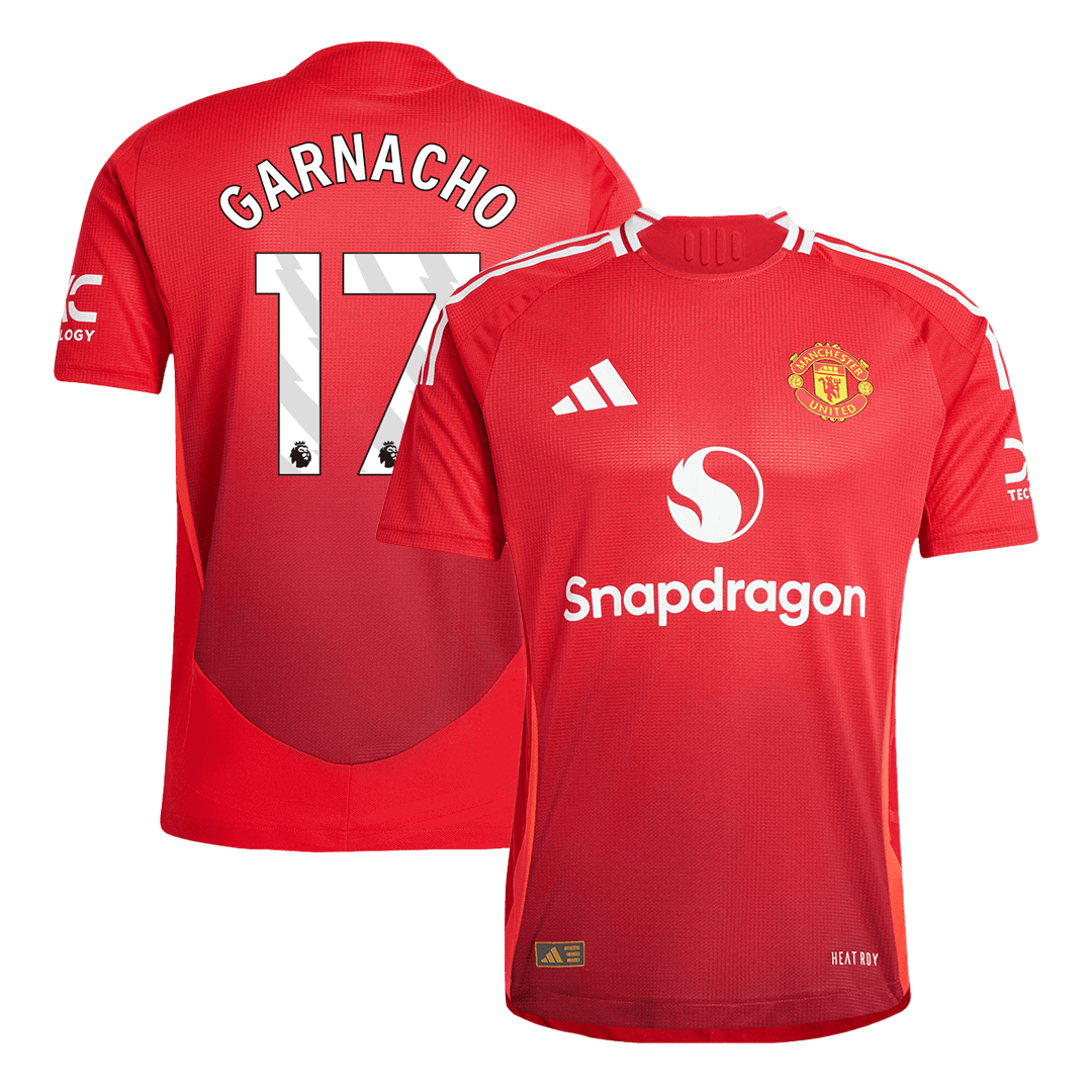 GARNACHO #17 Manchester United Home Authentic Soccer Jersey 2024/25