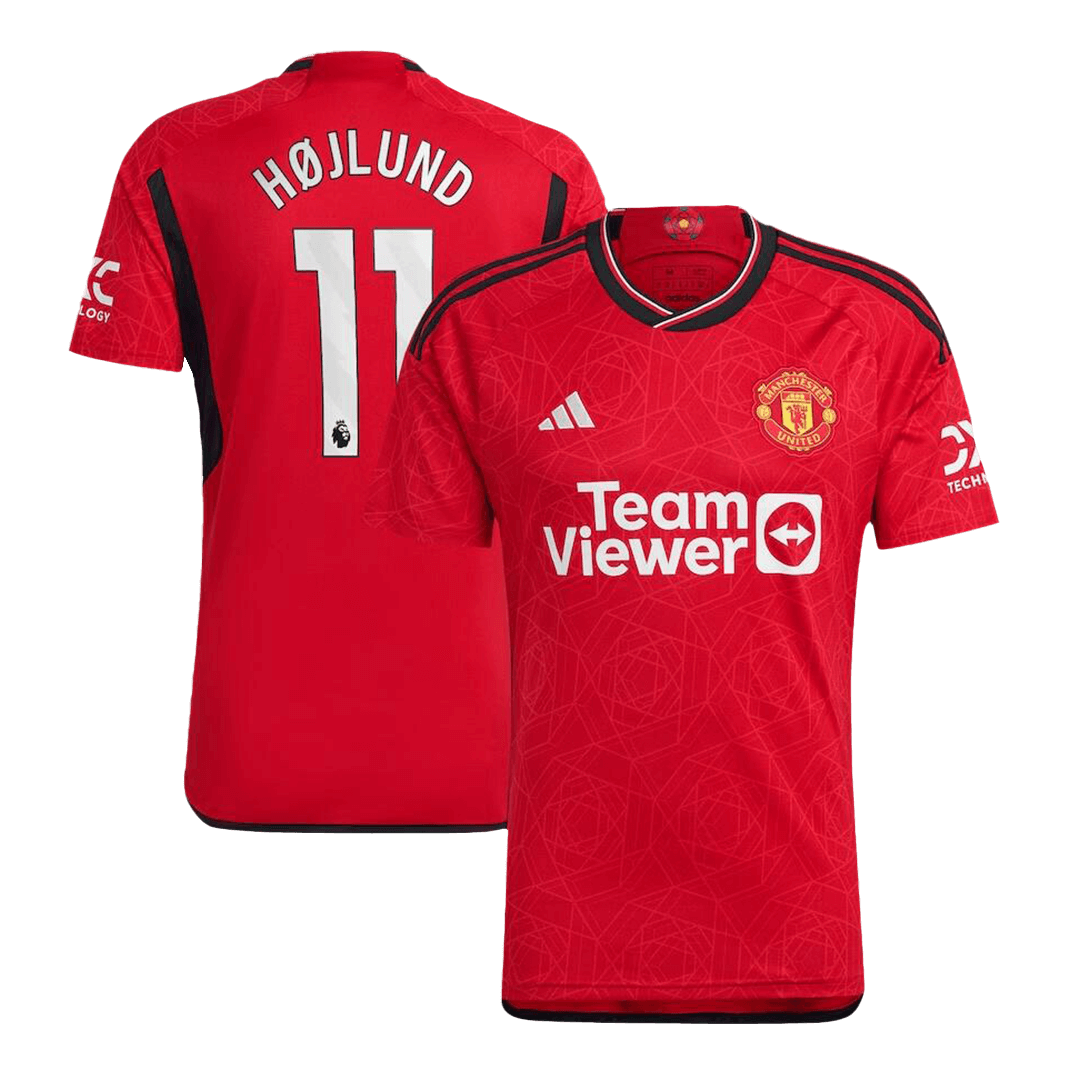 HJLUND #11 Manchester United Home Soccer Jersey 2023/24