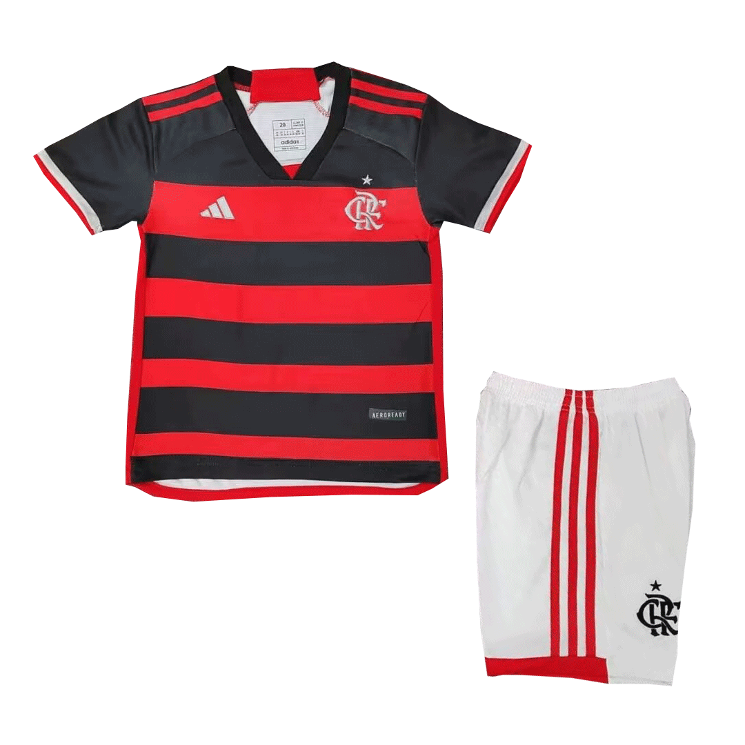 CR Flamengo Home Kids Soccer Jerseys Kit 2024/25