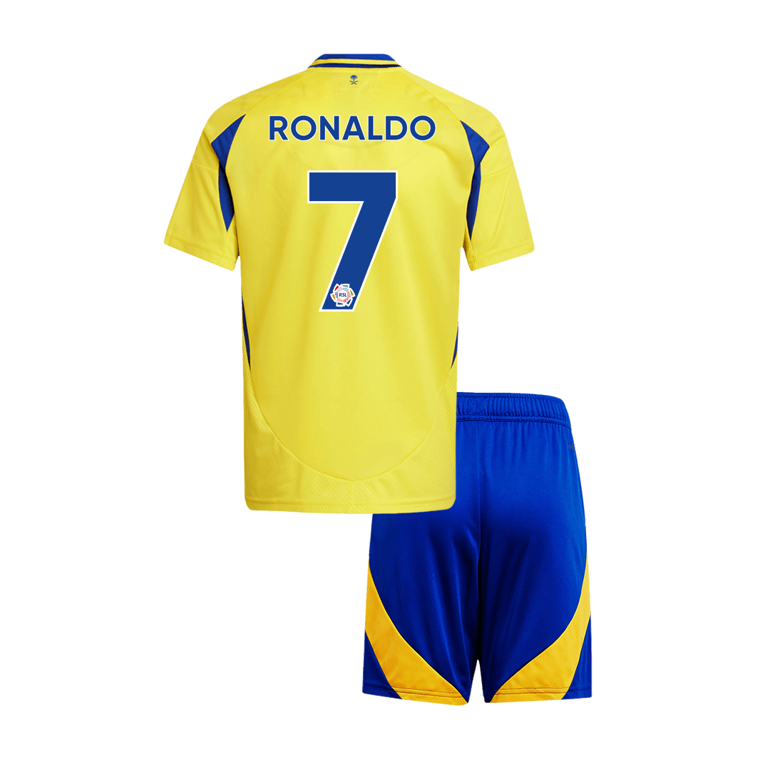 RONALDO #7 Al Nassr Home Kids Soccer Jerseys Kit 2024/25