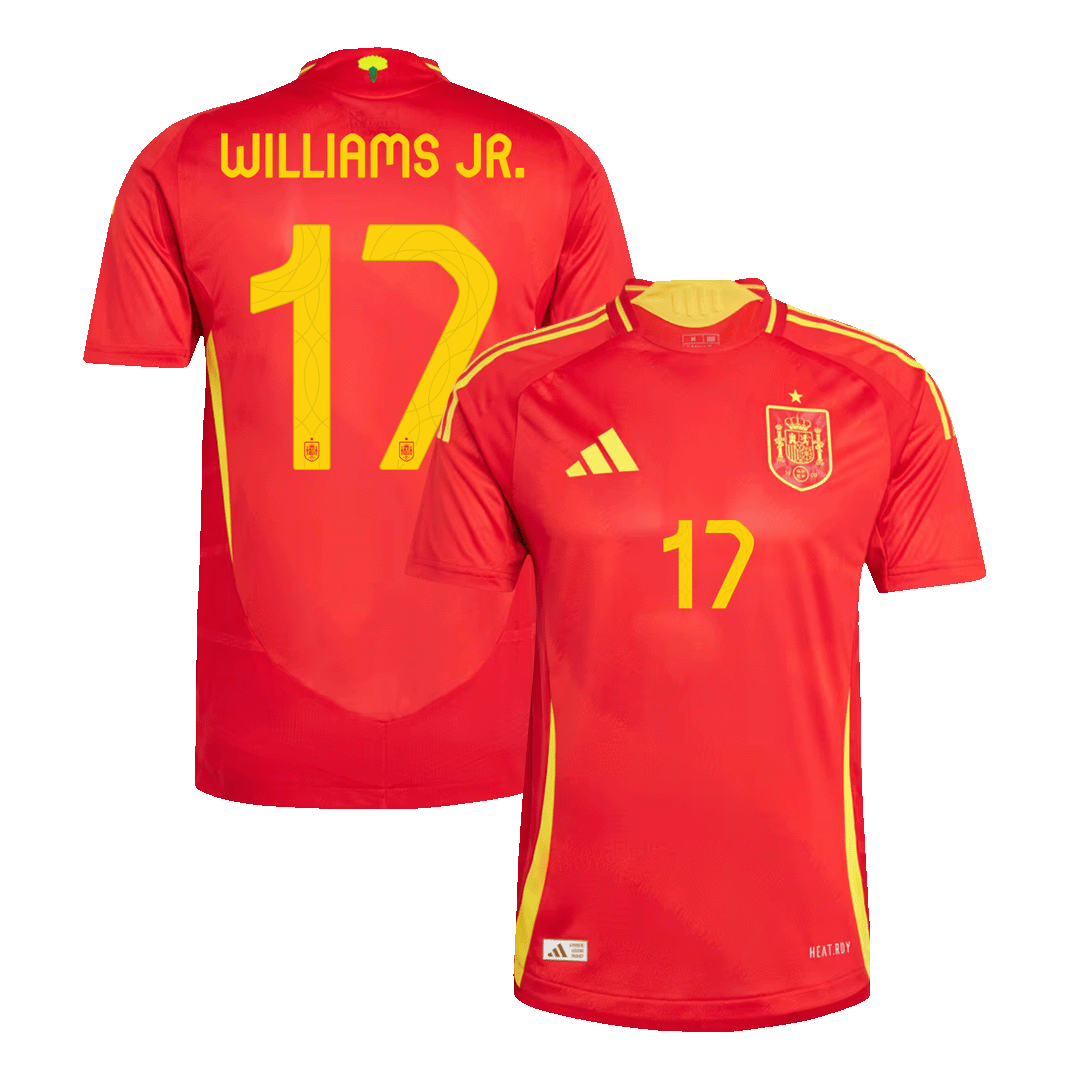 WILLIAMS JR. #17 Spain Home Authentic Soccer Jersey EURO 2024
