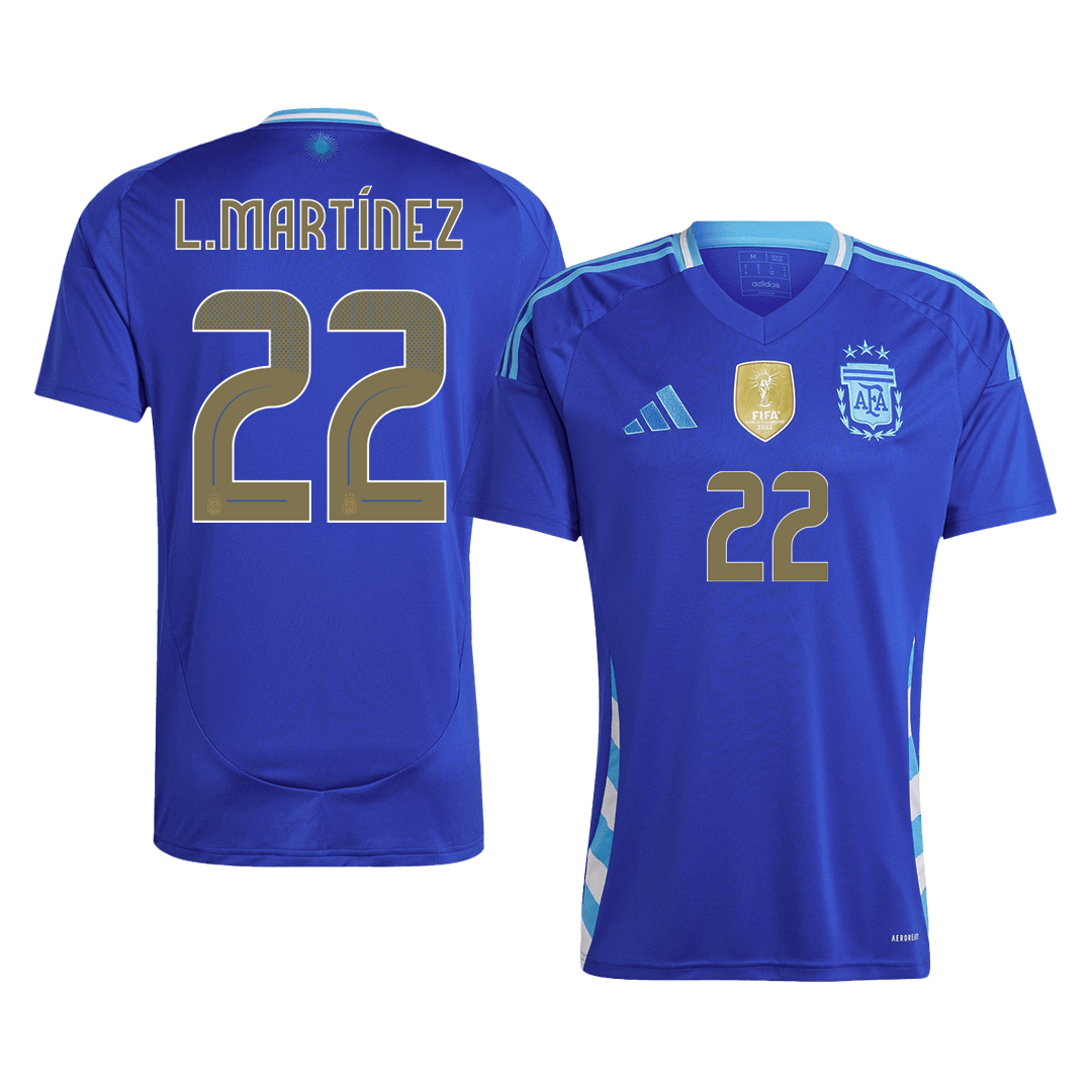 L.MART??NEZ #22 Argentina Away Soccer Jersey 2024