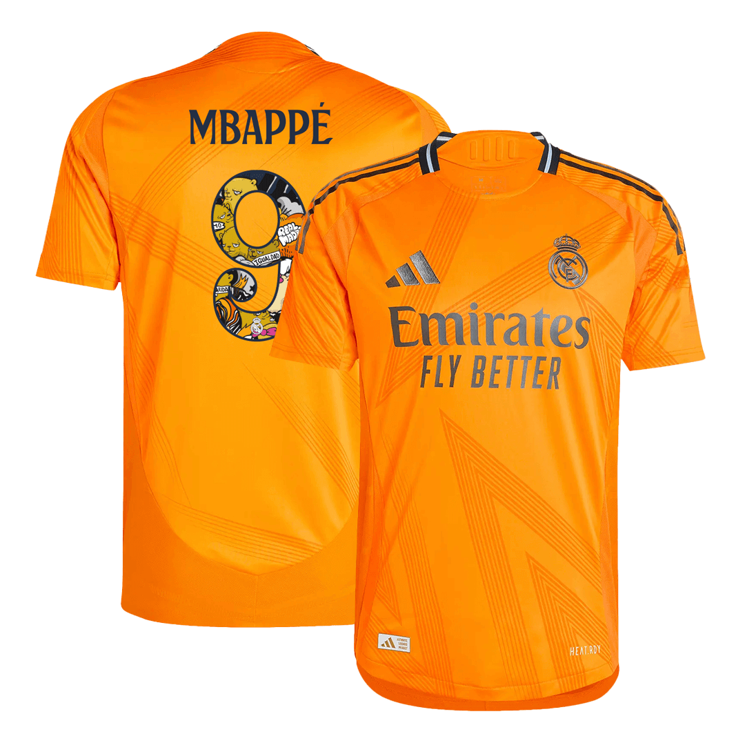MBAPP?? #9 Real Madrid Away Authentic Soccer Jersey 2024/25 - Bear Champ Font