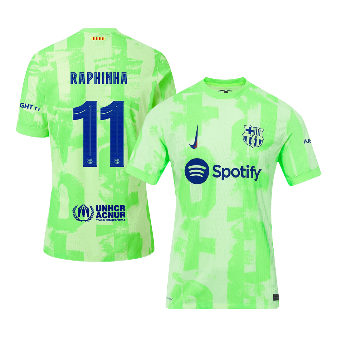 RAPHINHA #11 Barcelona Third Away Authentic Soccer Jersey 2024/25 - UCL