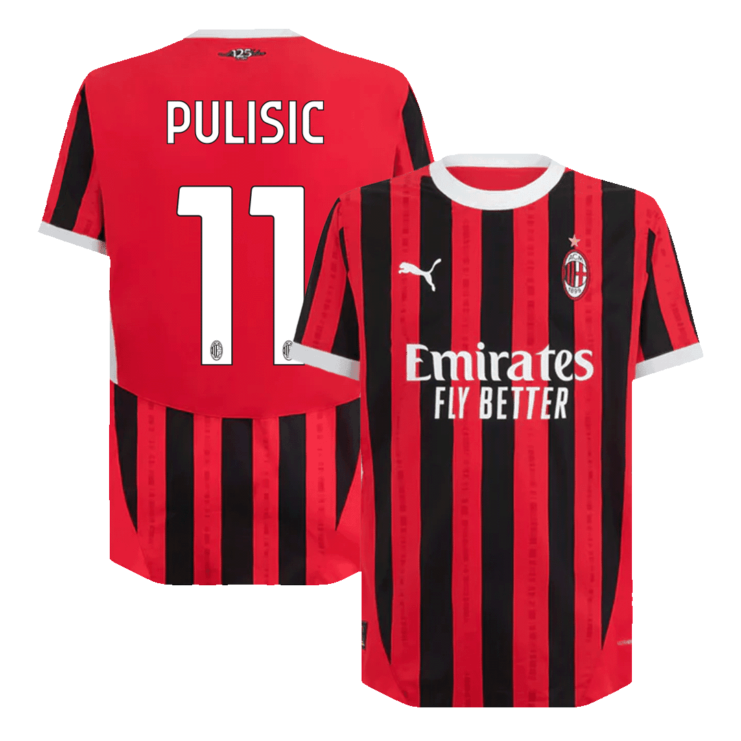 PULISIC #11 AC Milan Home Authentic Soccer Jersey 2024/25 - UCL